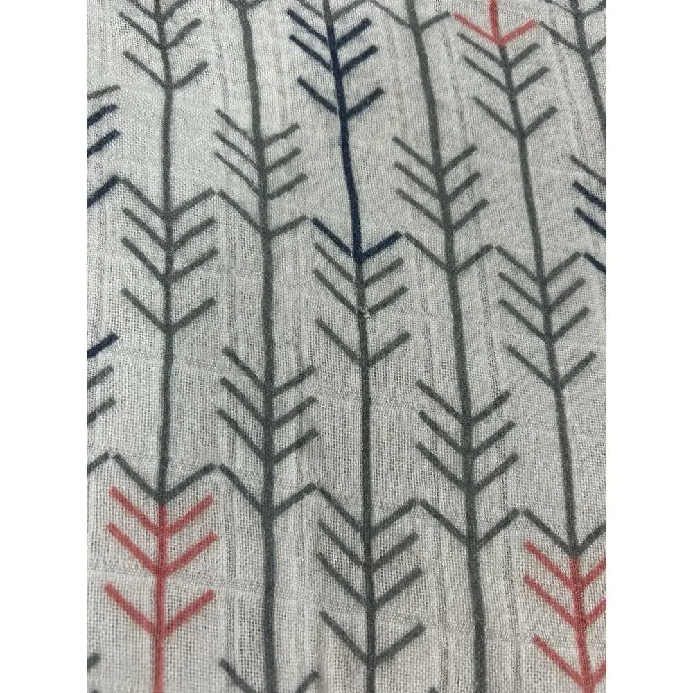 Tula Arrow Print Muslin Bamboo Baby Blanket Gray Navy Blue Orange
